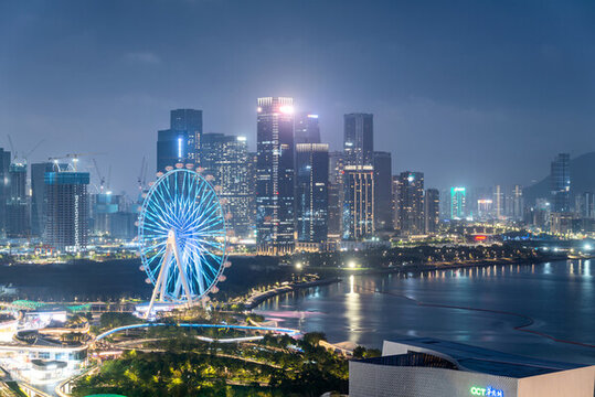 深圳寶安摩天輪夜景