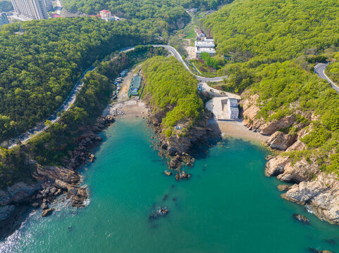 遼寧大連濱海路春季海濱風光