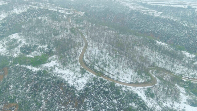 陜北春雪航拍