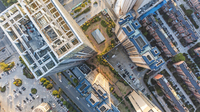 俯拍樓群建筑