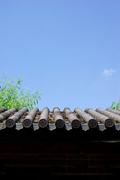 中式屋頂藍(lán)天