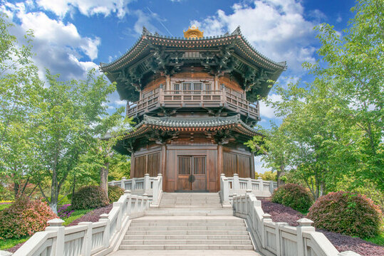 仿古木構(gòu)唐韻建筑