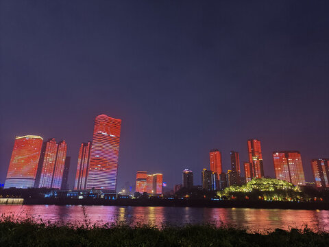 橘子洲夜游夜景