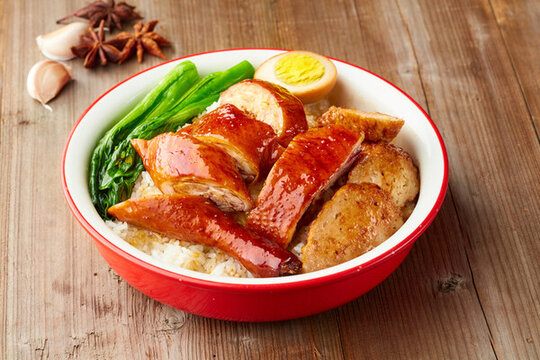 雞腿燒鴨肉餅飯