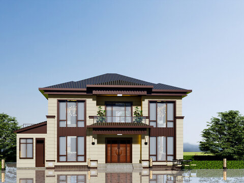 現(xiàn)代新中式風(fēng)格別墅建筑設(shè)計(jì)