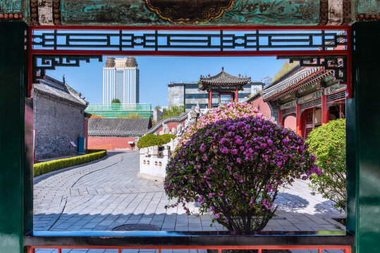 春天沈陽故宮御花園