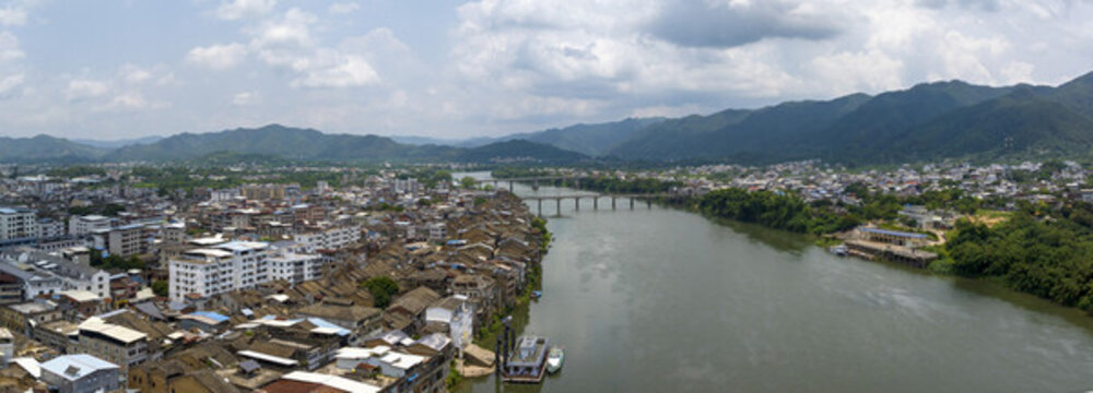廣東梅州松口古鎮(zhèn)航拍