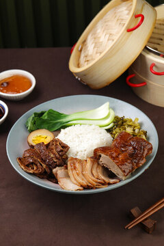 燒鵝拼叉燒飯