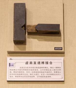虛肩直透榫接合