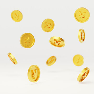 金融投資理財散落金幣3D