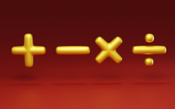 加減乘除數(shù)學(xué)符號教育會計3D