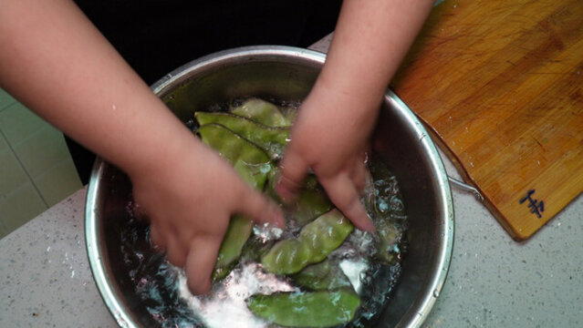 擇油豆角處理豆角去纖維