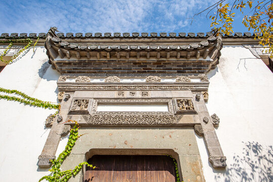 徽派建筑中式門樓特寫