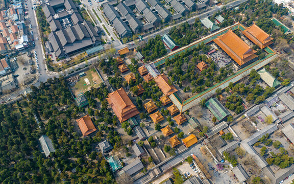 航拍孔廟全景