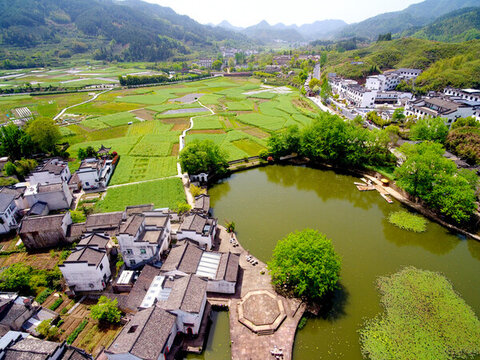 航拍呈坎古鎮(zhèn)