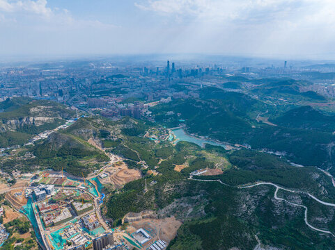 高空航拍濟南全景