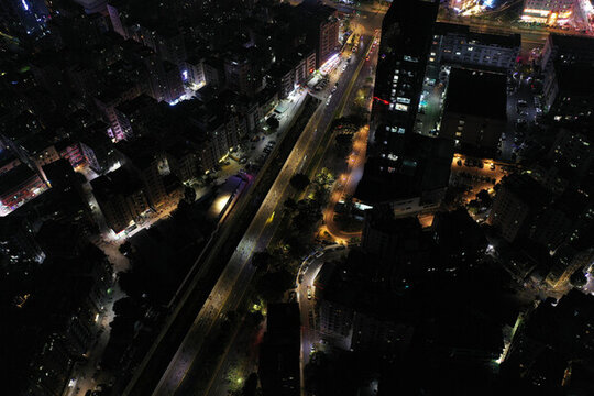 俯瞰深圳龍崗夜景