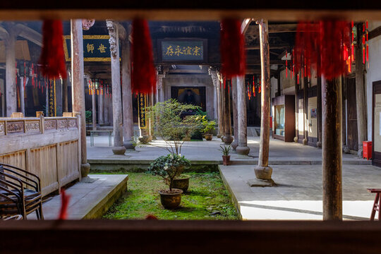 磐安櫸溪村孔氏家廟古建筑內(nèi)景