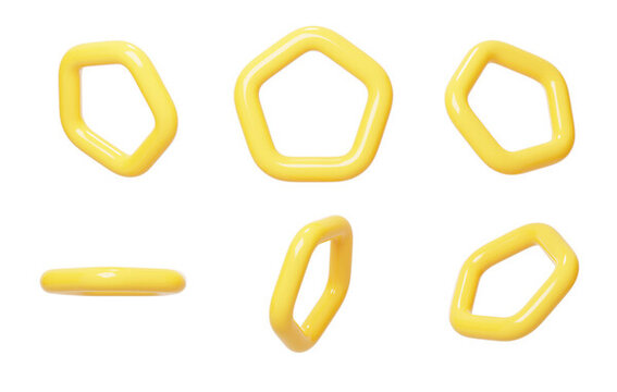 輔助元素點(diǎn)綴五邊形素材3D