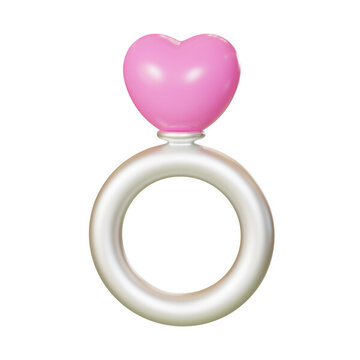 七夕求婚表白结婚心形戒指3D