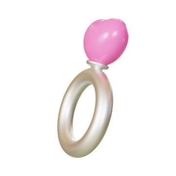 爱情求婚表白结婚心形戒指3D