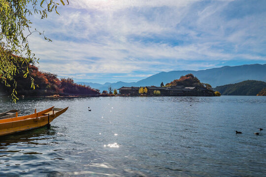 中國云南瀘沽湖里格島