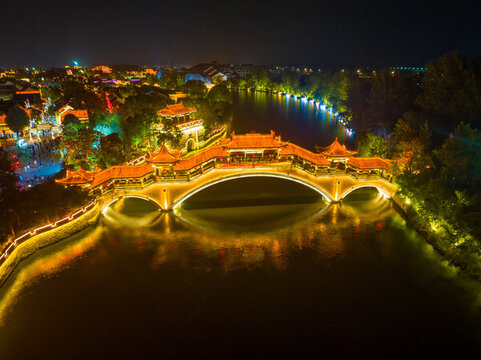 棗莊臺(tái)兒莊古城夜景