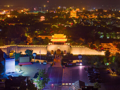 棗莊臺兒莊古城夜景