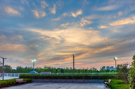 南京奧體中心日落美景