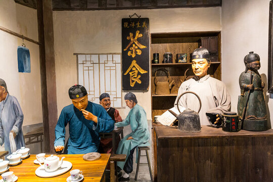 民俗蜡像老上海茶馆