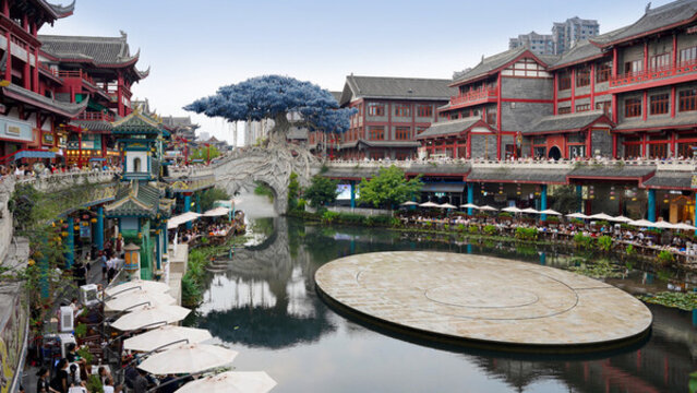 眉山市水街風(fēng)景