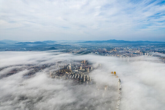 吉林市云海大霧云上美景航拍