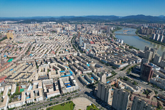吉林市城市建筑風(fēng)光航拍