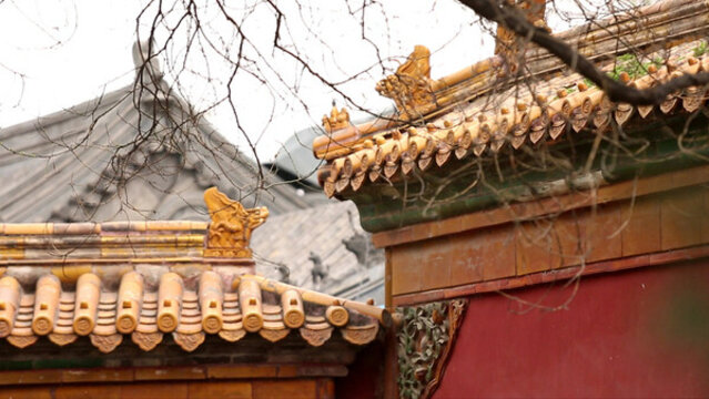 琉璃瓦飛檐房檐圍墻屋頂