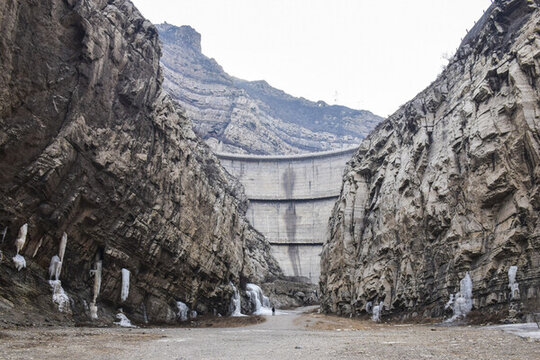 山西大同懸空寺冰瀑景觀