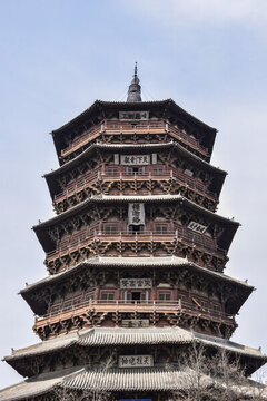 山西應(yīng)縣木塔一景