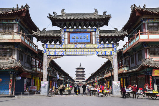 山西應(yīng)縣木塔一景