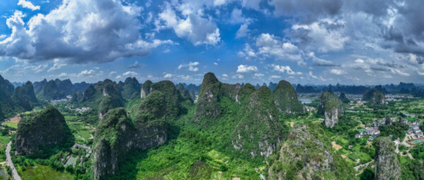 桂林山水景區(qū)航拍素材