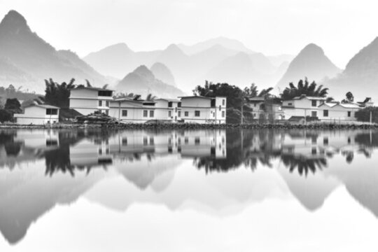 黑白山水新農(nóng)村
