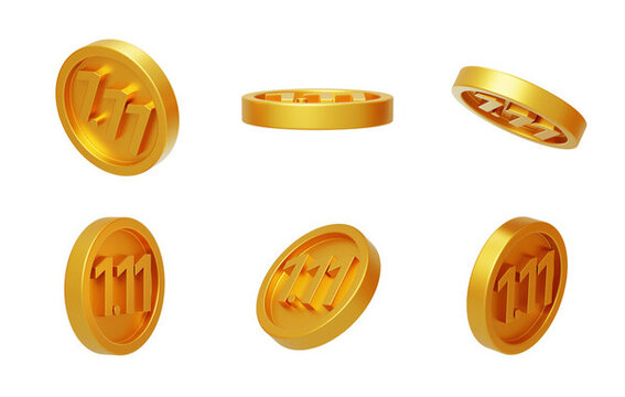 價值幸運金幣金額數(shù)字3D