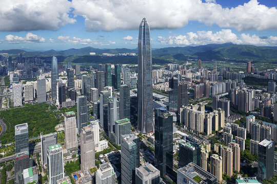 深圳福田中心區(qū)航拍城市風(fēng)光