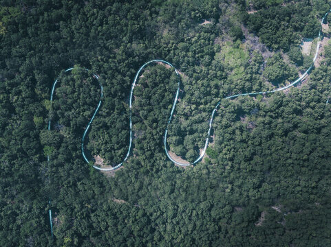 山東濟(jì)南千佛山滑道航拍