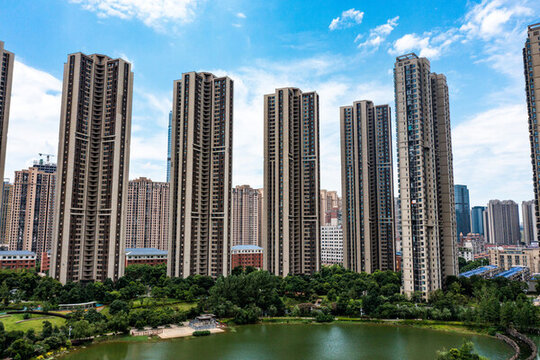 航拍湖南長(zhǎng)沙城市景觀