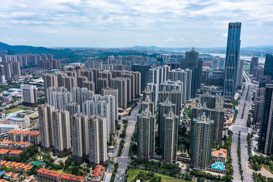 航拍湖南長沙城市景觀
