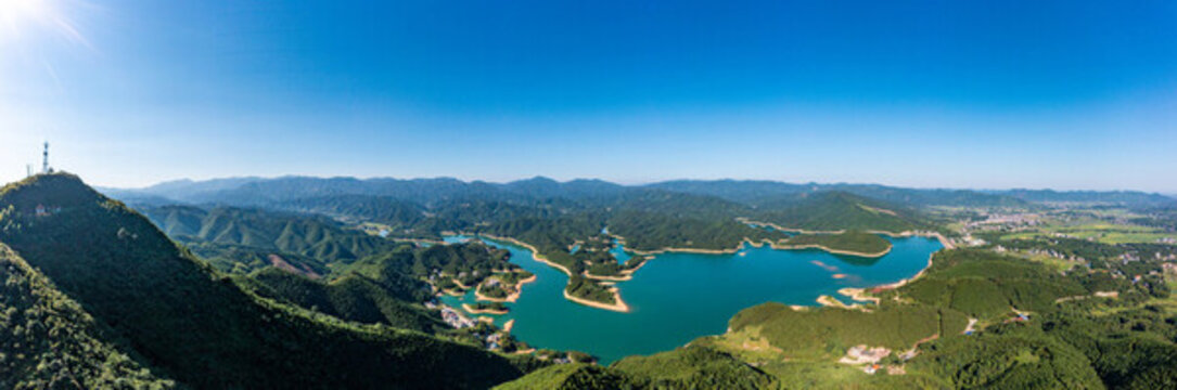 航拍湖南衡陽(yáng)常寧市常寧天湖