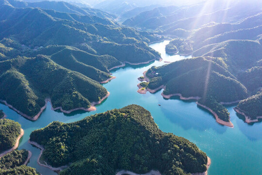 航拍湖南衡陽(yáng)常寧市常寧天湖