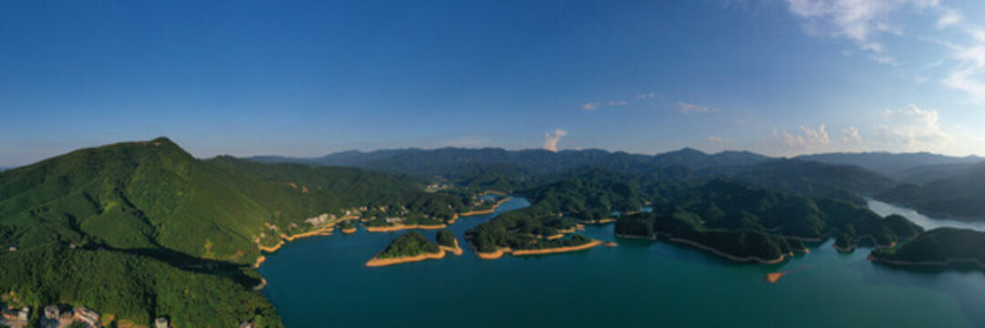 航拍湖南衡陽(yáng)常寧市常寧天湖