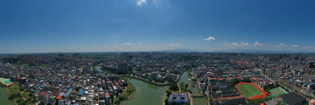 航拍湖南衡陽(yáng)常寧市城市風(fēng)光