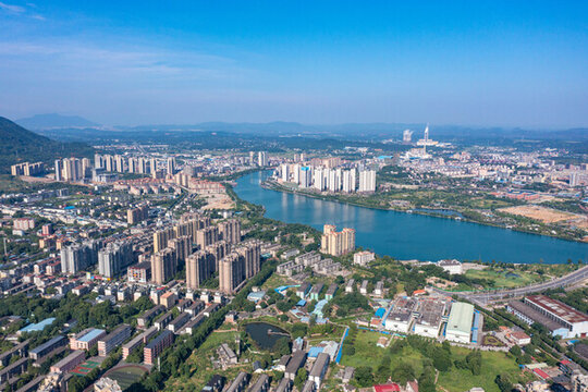 航拍湖南省郴州市資興市