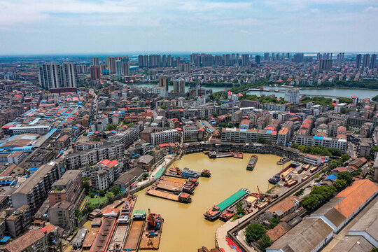 航拍湖南益陽市沅江市風(fēng)光